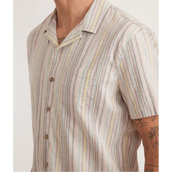 Marine Layer Other - Marine Layer Resort Vertical Stripe Hemp Stripe Pastel Blue Pink M